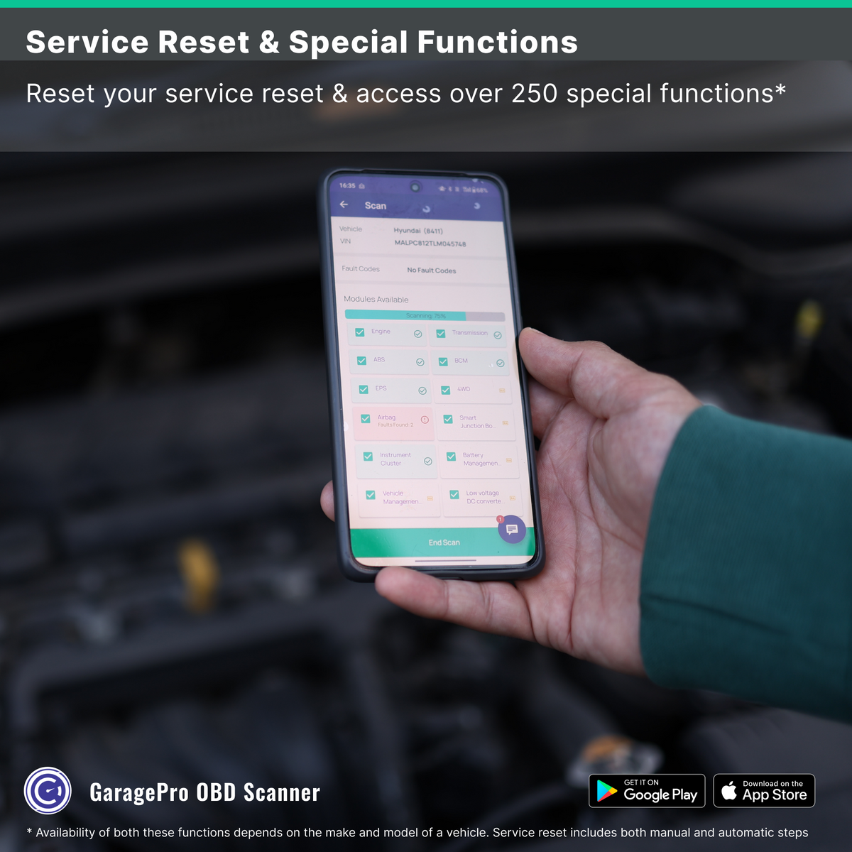 GaragePro OBD scanner for Garages- Unlimited car scanning with special functions