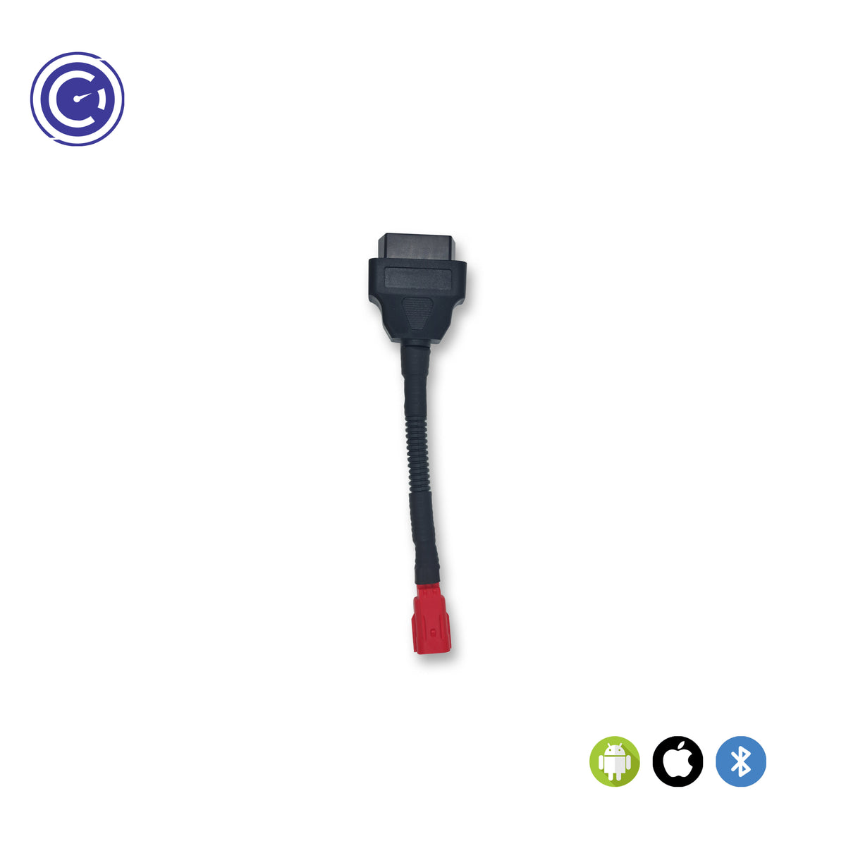 GaragePro OBD connector cable for KTM motorcycles with a red connector, used for bike diagnostics.