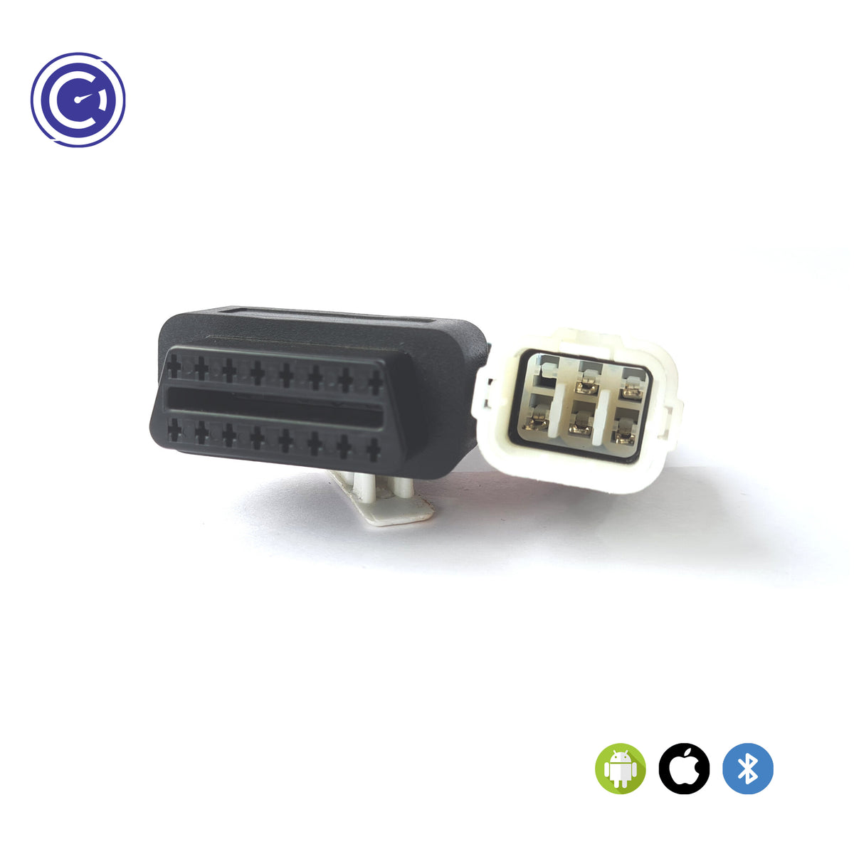 Close-up view of the Hero connector cable pin layout compatible with the GaragePro Bike OBD Scanner, showing the detailed pin configuration for accurate motorcycle diagnostics.