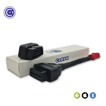 Load image into Gallery viewer, GaragePro Bike OBD Scanner with Honda connector cable, featuring the compact OBD2 device, connector cable, and product packaging. The setup is compatible with Android, iOS, and Bluetooth, designed for Honda motorcycle diagnostics and performance tracking.
