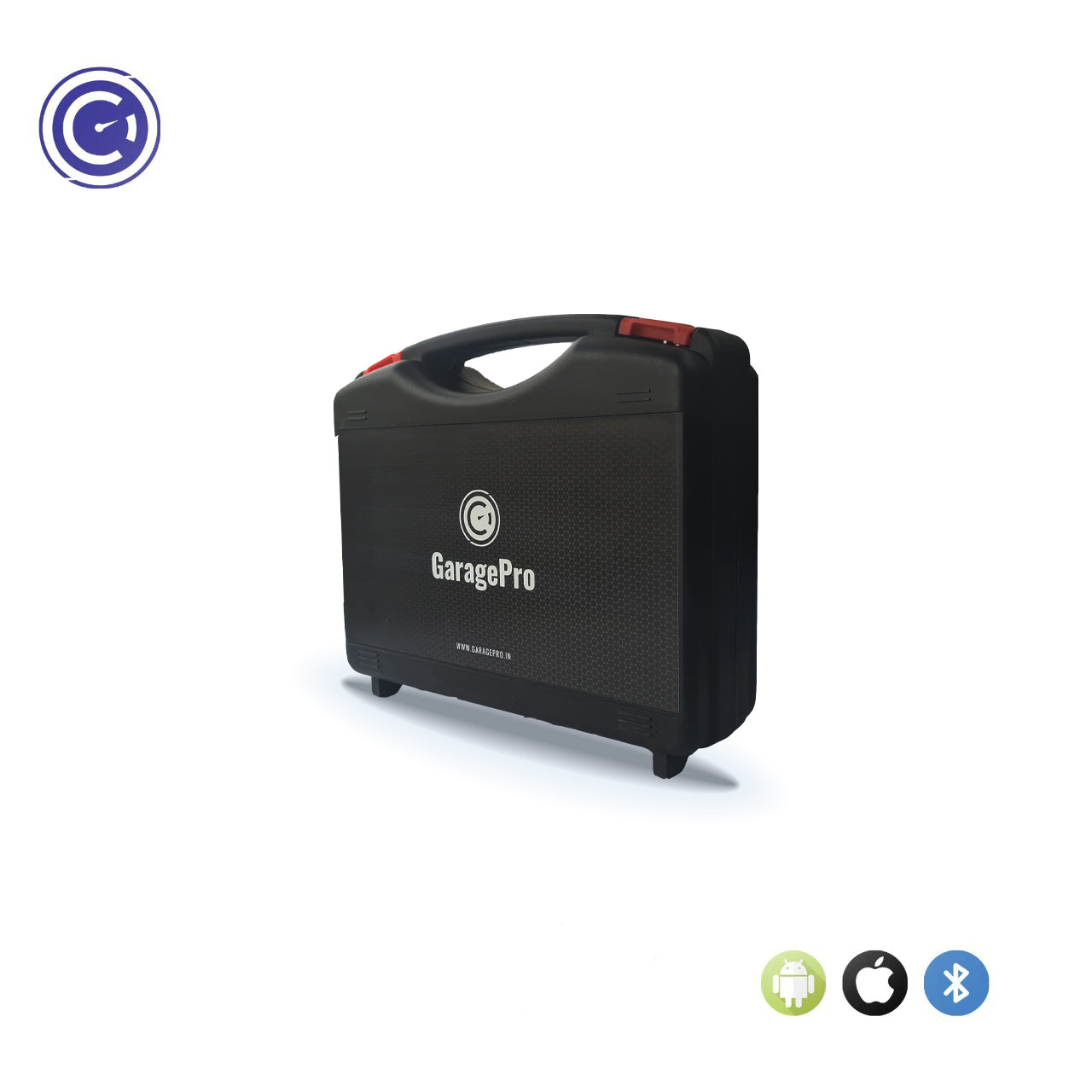 GaragePro OBD scanner carrying box, featuring the GaragePro logo on the front