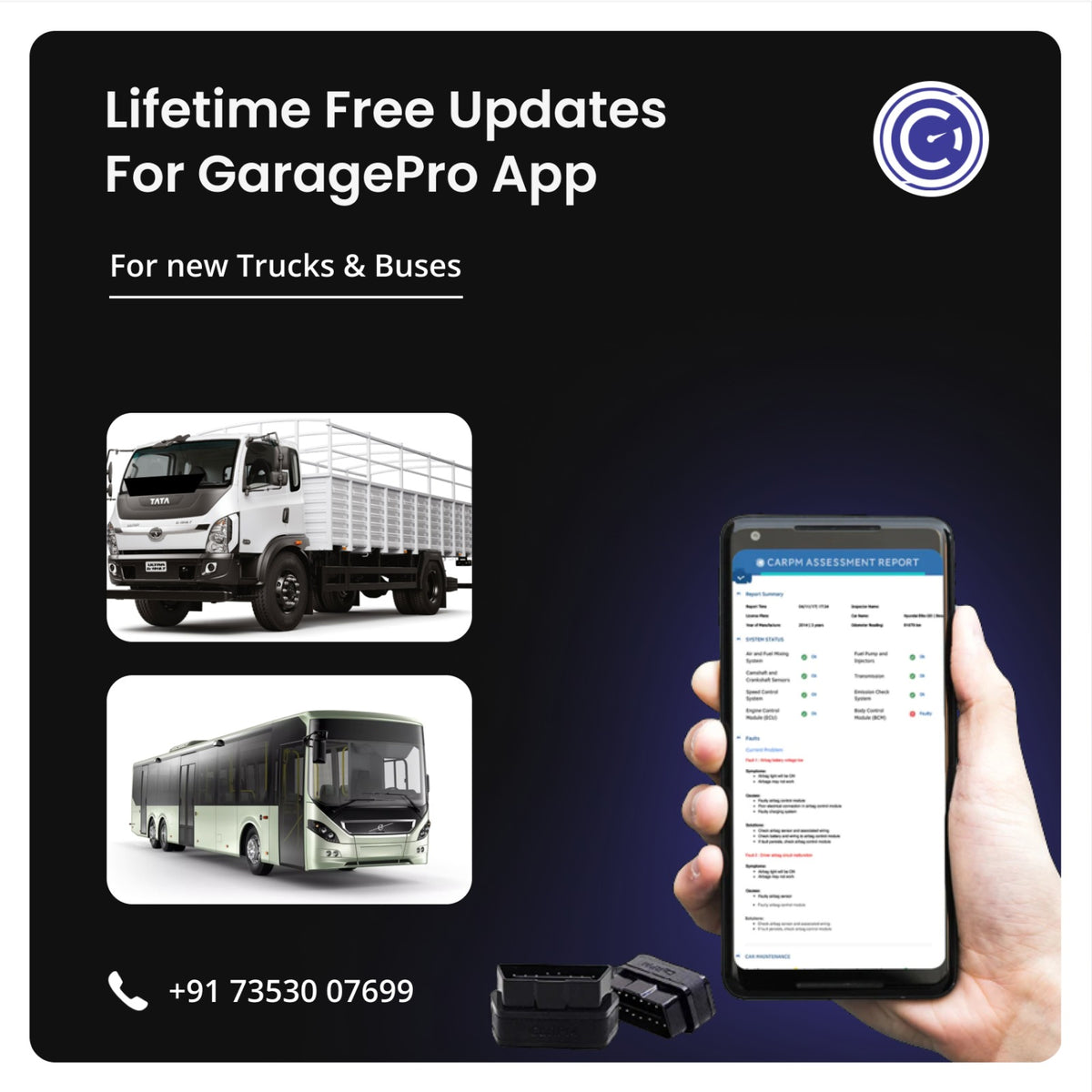 GaragePro OBD Scanner for HCV (24 Volts)